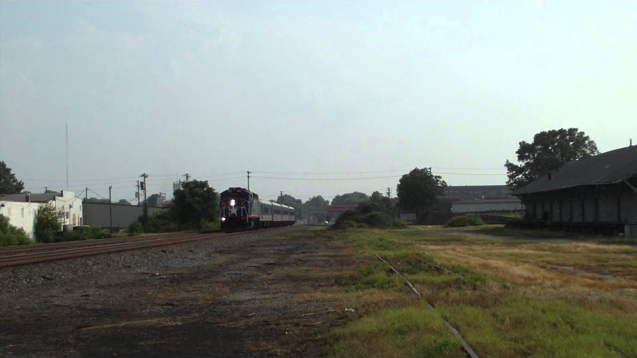 Amtrak 76 departs Saulisbury station as a storm rolls in.