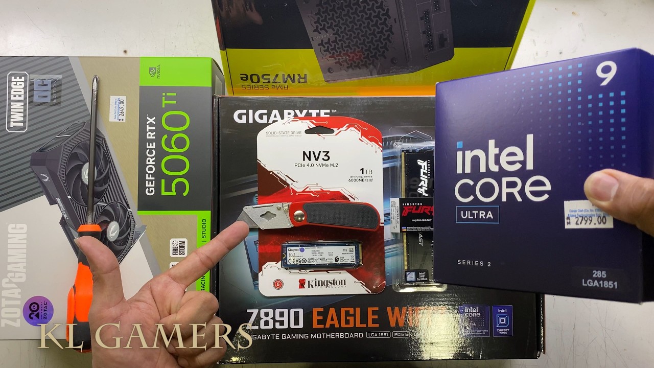 intel Core ULTRA 9 285 GIGABYTE Z890 EAGLE WIFI7 ZOTAC RTX5060Ti Gaming PC Build