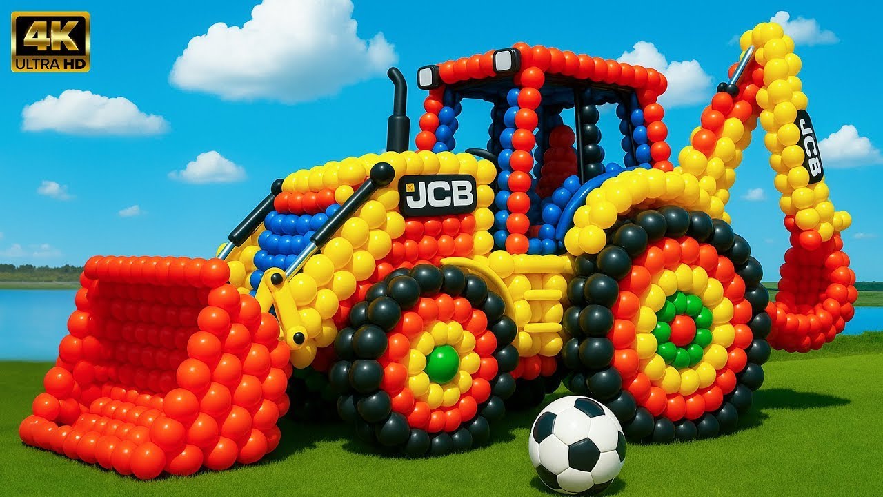 The mascot vibrato assistant JCB and Tractor on the football field is popular, co-produced, creative
