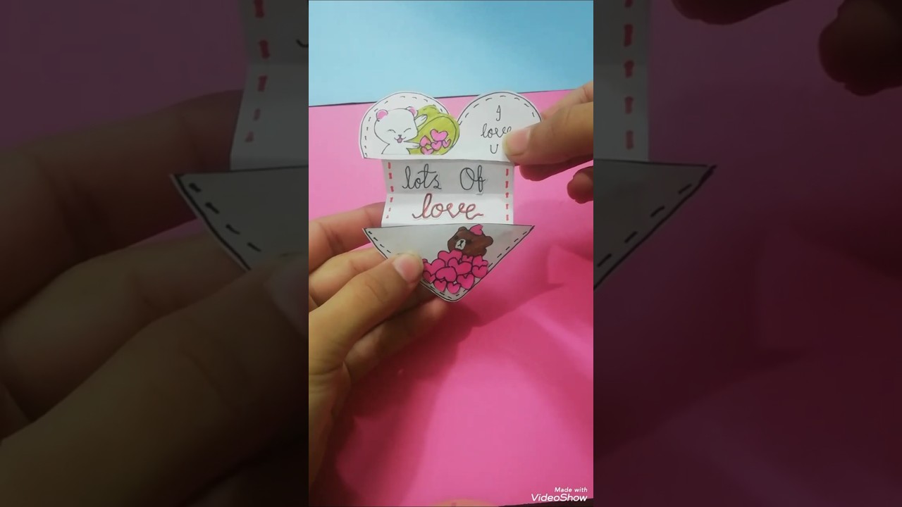 diy paper open heart card idea 