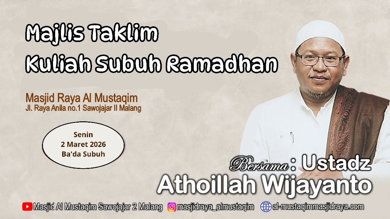SIARAN LIVE STREAMING dari MASJID RAYA AL MUSTAQIM SAWOJAJAR MALANG