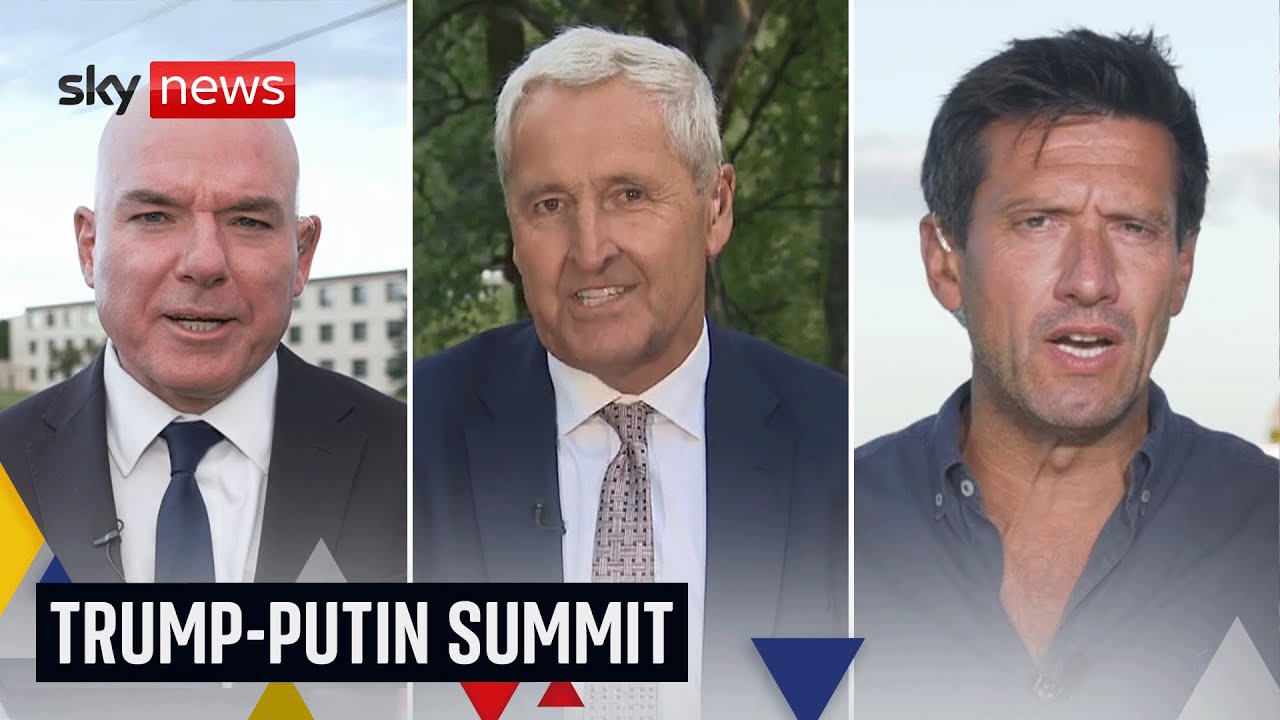 Sky News coverage ahead of the Trump-Putin summit in Alaska