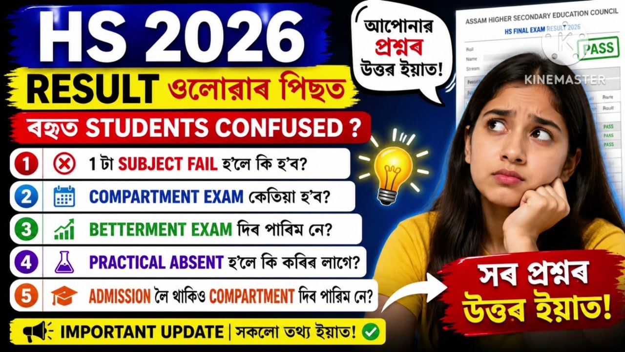 HS 2026 Compartment & Betterment Exam Full Details | 1 Subject Fail, Practical ABS, Update Assamese