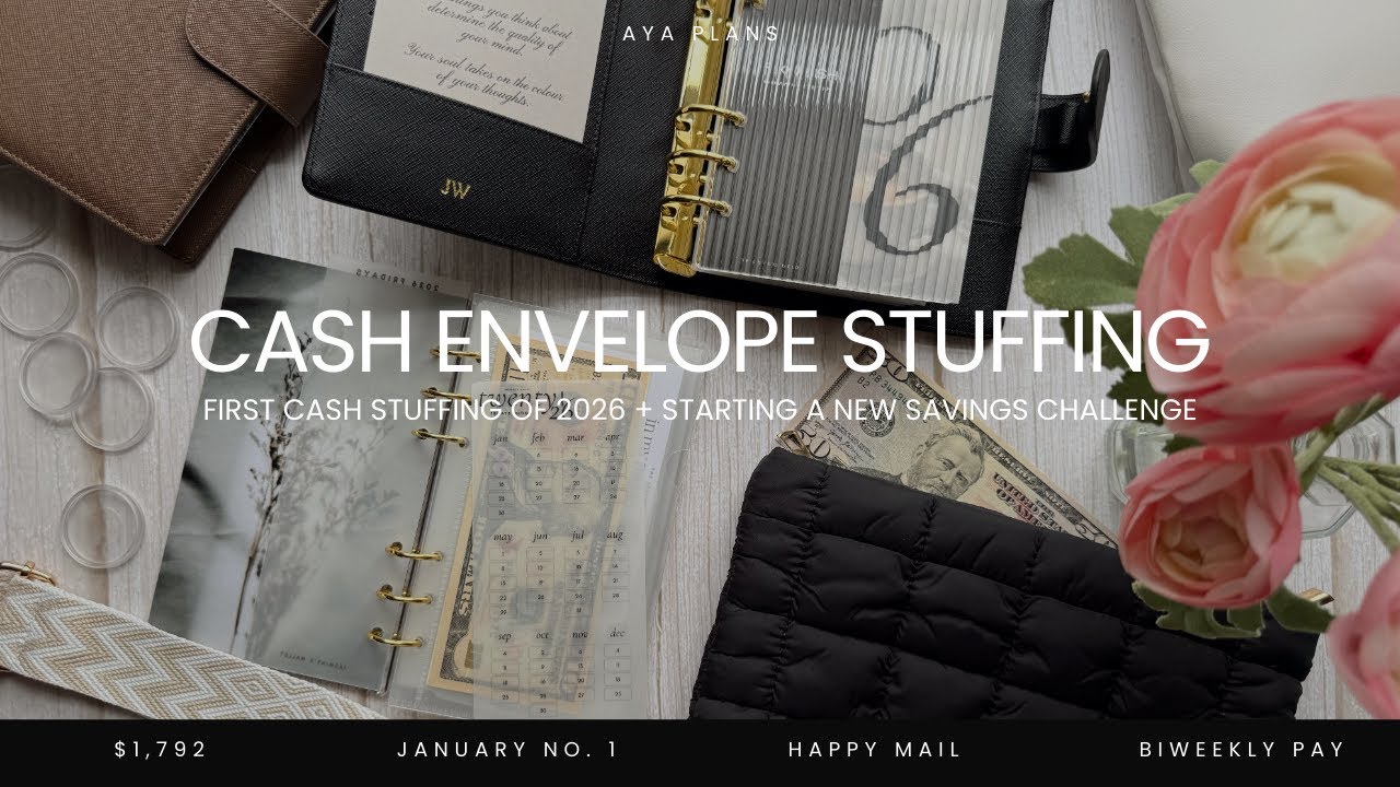 CASH ENVELOPE STUFFING | first stuffing of 2026 & savings challenges 💸✨ | january no. 1 | $1,792