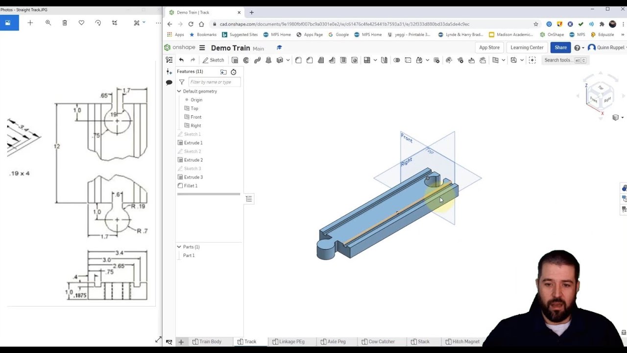 OnShape: Mini Train Project - Train Track