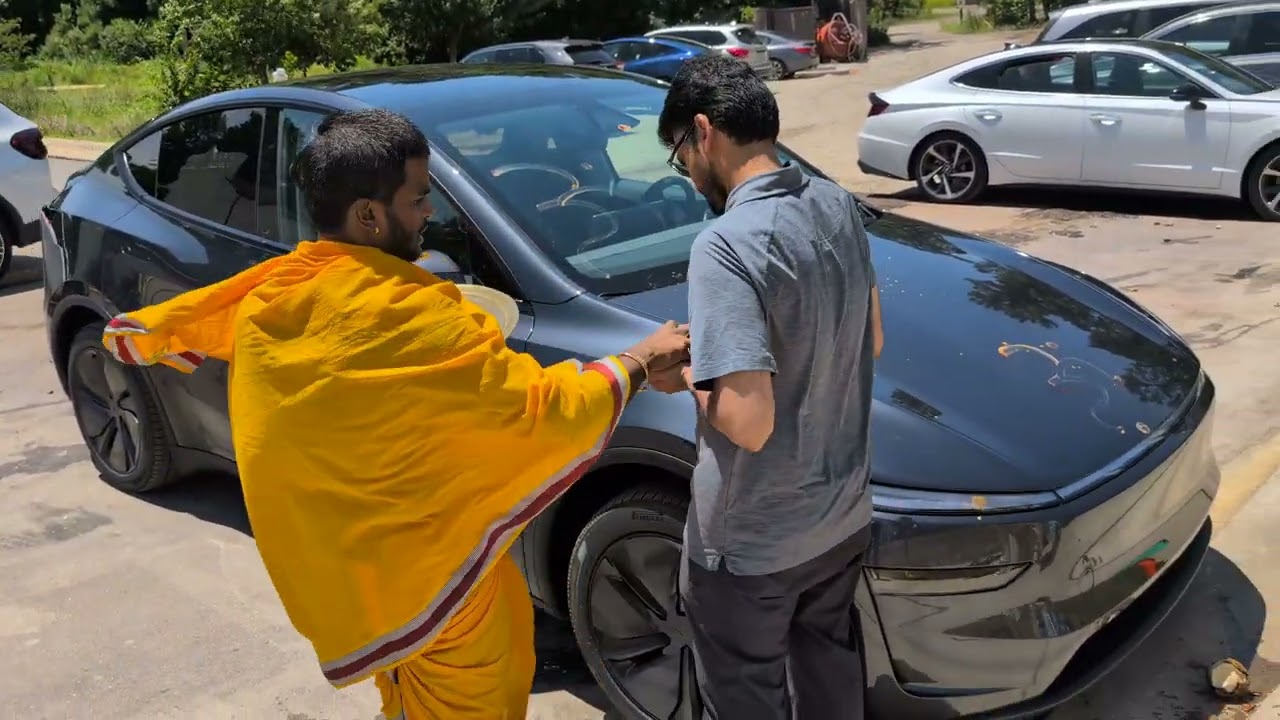 New Tesla model y car pooja