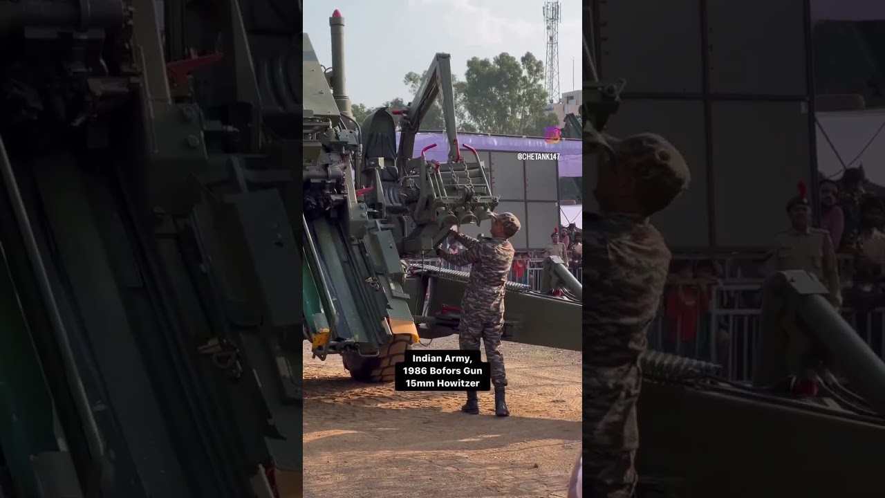 Indian Army&rsquo;s 1986 Bofors Gun - 155mm field Howitzer #india #defence #army #indianarmy