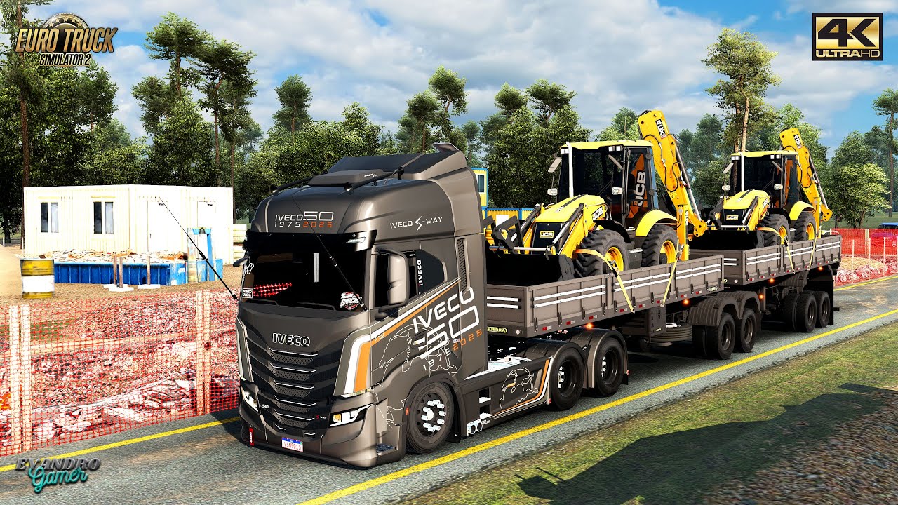 (36 t)Retro JCB IVECO S-WAY RBR 560CV Qualificada Bitrem Guerra Ets2 V1.56