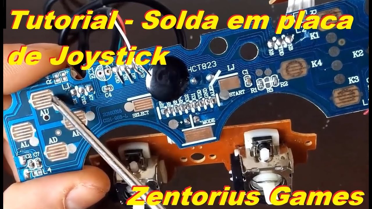 Solda em placa de Joystick - Terminando a Buton Box