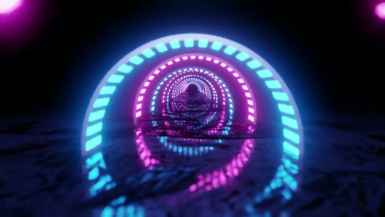 Neon Tunnel Background looping animation Abstract Motion graphics Free