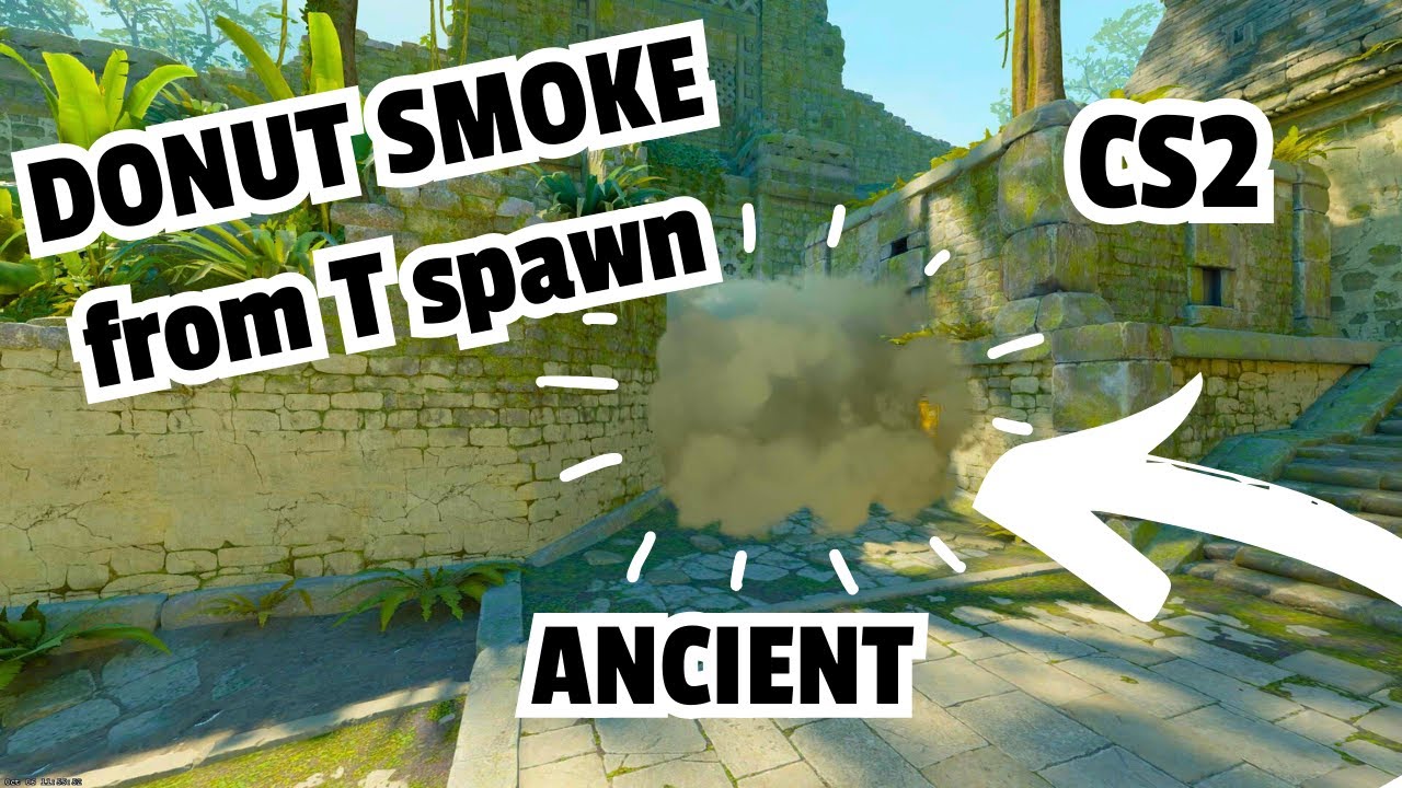 DONUT SMOKE from T spawn CS2 - two ways (ANCIENT)