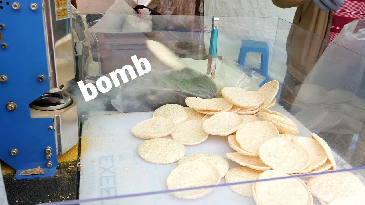 곡물 뻥튀기 (puffed rice - korean popcorn, ポン菓子, 爆米花 3,000KRW) / korean street food / 부산 기장 대변항 멸치축제