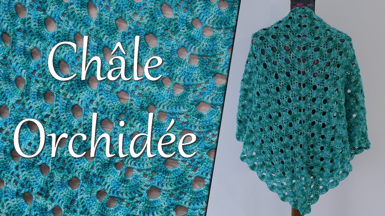 Tuto Châle Orchidée au crochet