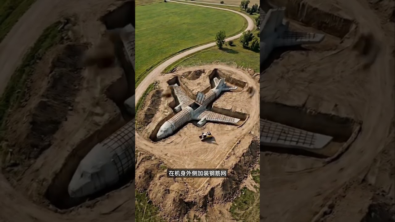 他們用飛機建房子，這操作太狠了 #避難所改造 #飛機 #創意設計