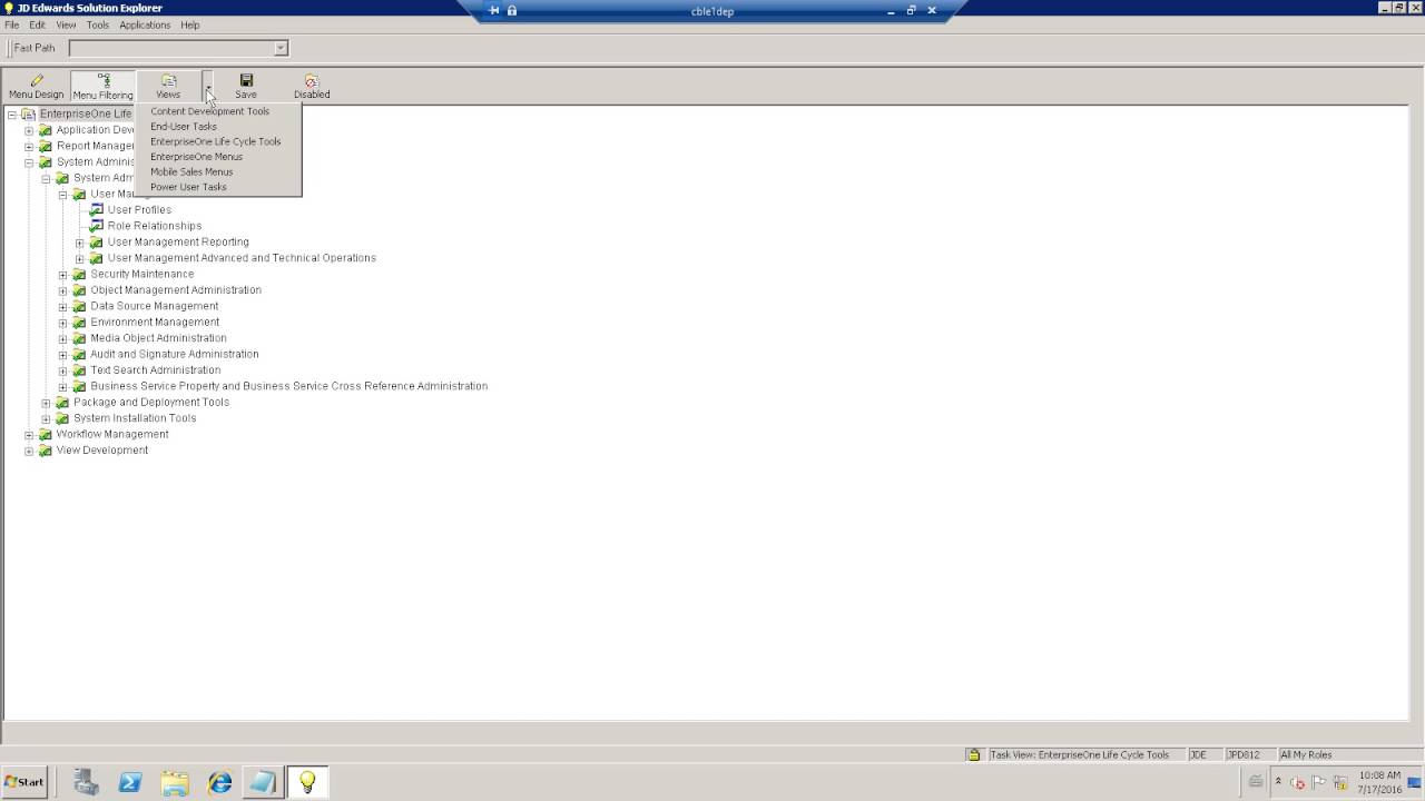 How to Create Role and attach Role with Menu in Oracle JD Edward 8.12