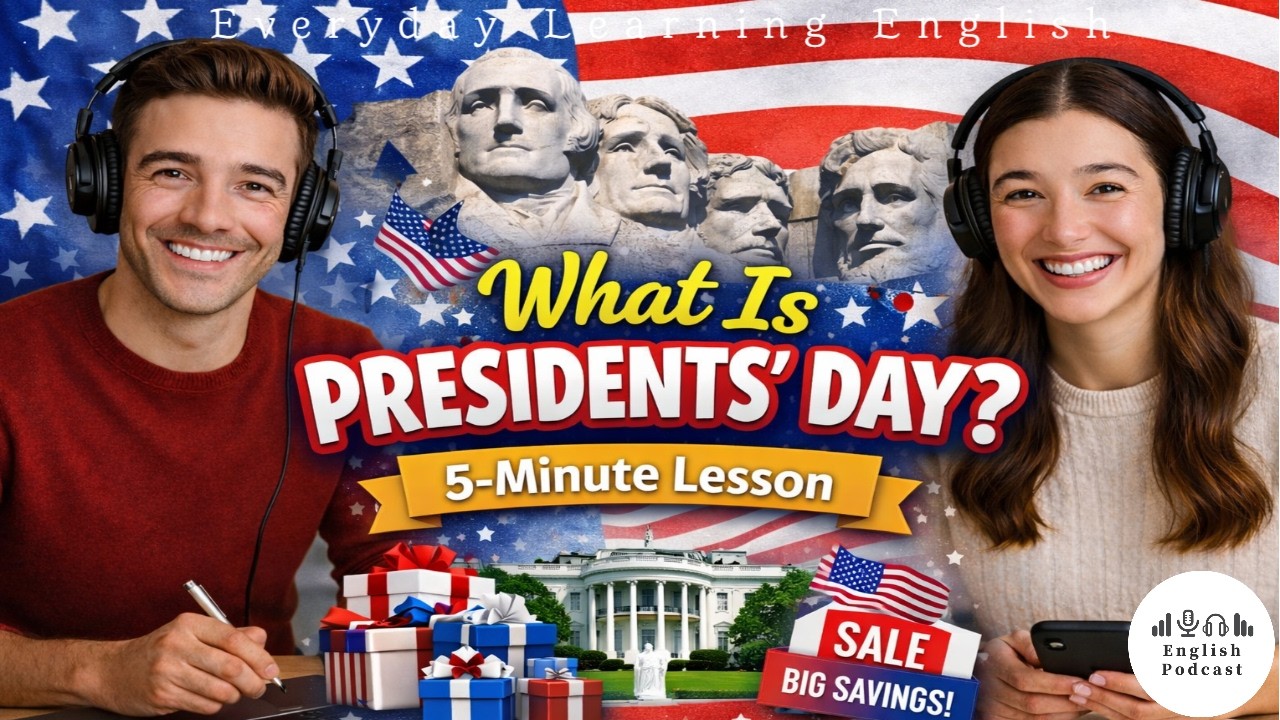 Presidents’ Day Explained in Real-Life English | 5-Minute Lesson EP. 14