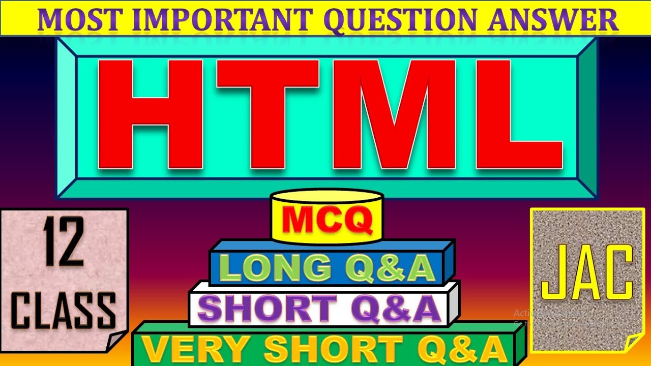 12th IT/ITES HTML Most Important Questions || HTML से संबंधित महत्वपूर्ण प्रश्न || PYQ@2022 ||