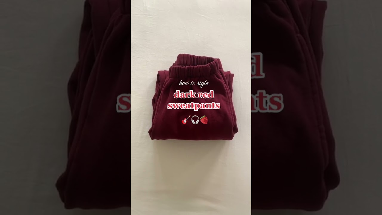 how to style dark red sweatpants 🍓🎸 #shorts #trend #trending #instagram #viral #fashion #howto