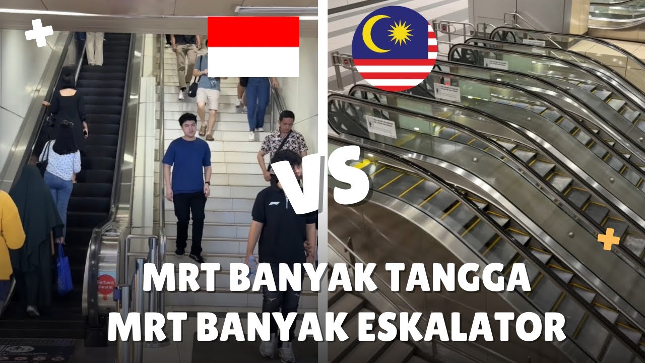 wAw STASIUN MRT BANYAK ESKALATOR VS MRT BANYAK TANGGA