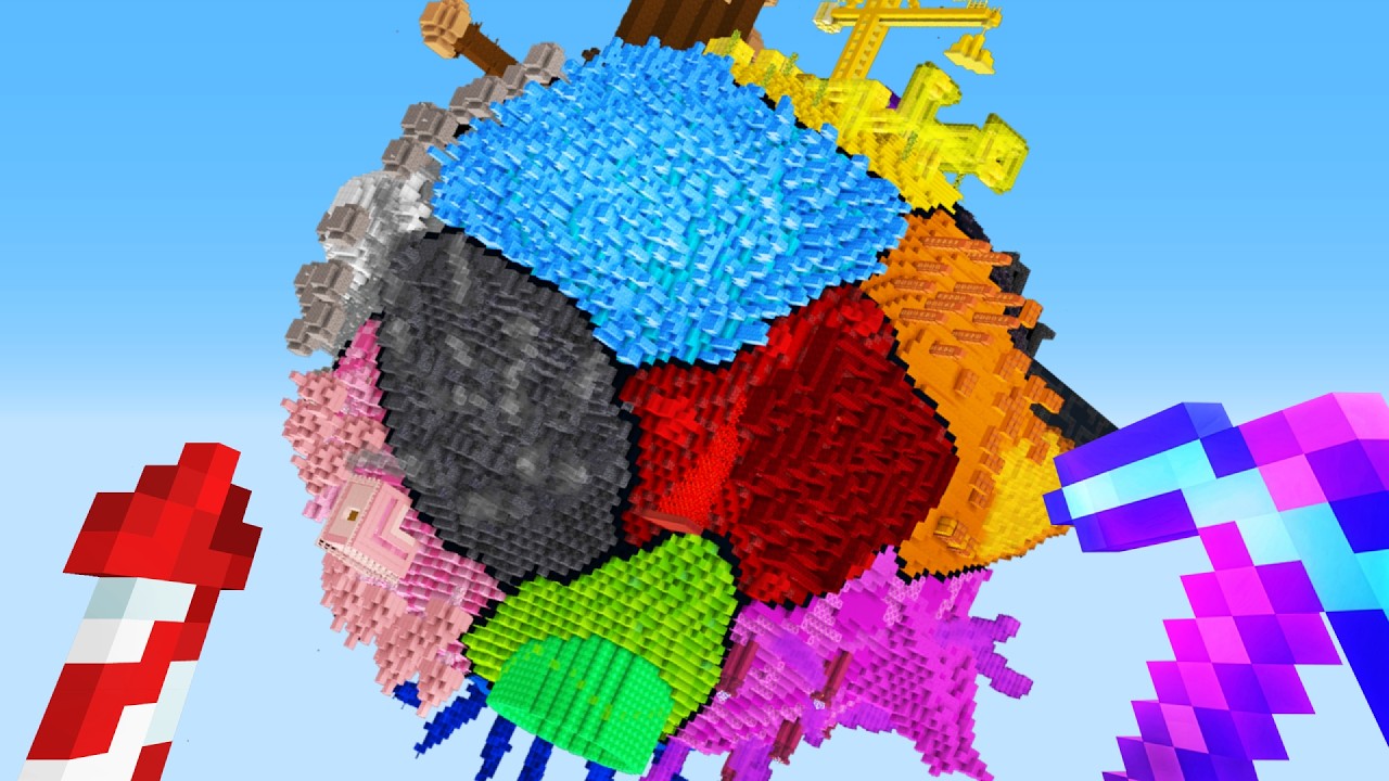 I Built an EVERY COLOUR Planet in Minecraft Hardcore!