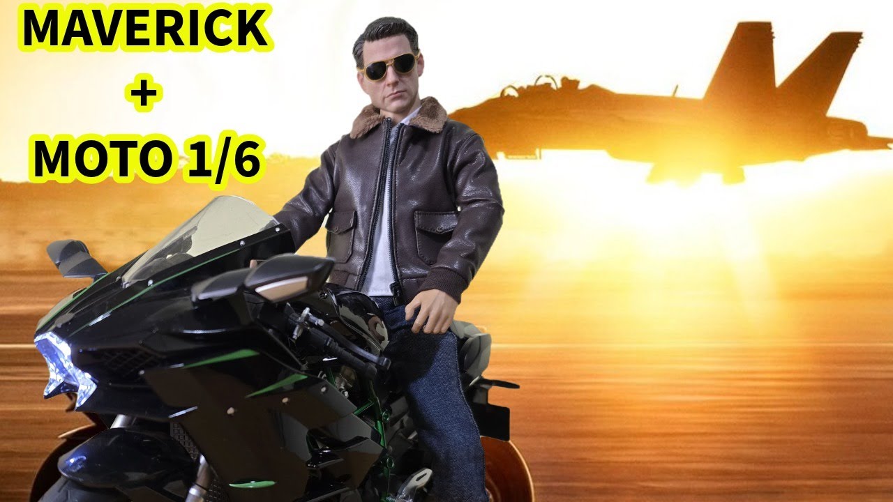 FIGURE FIRE POINT TOYS X MTF001 TOP PILOT MAVERICK 1/6 + MOTO KAWASAKI la combo perfetta di top gun