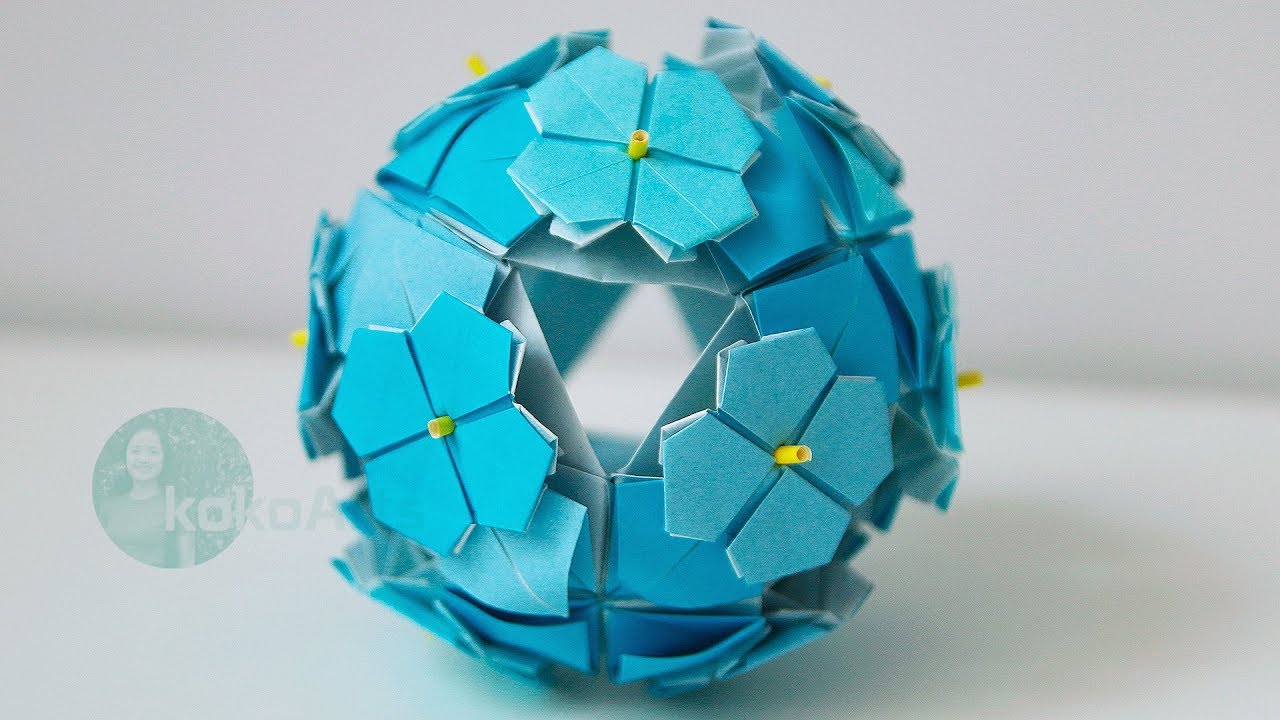 💠 Origami flowers 💠 Hydrangea flower (Vera Young and Flaviane Koti)
