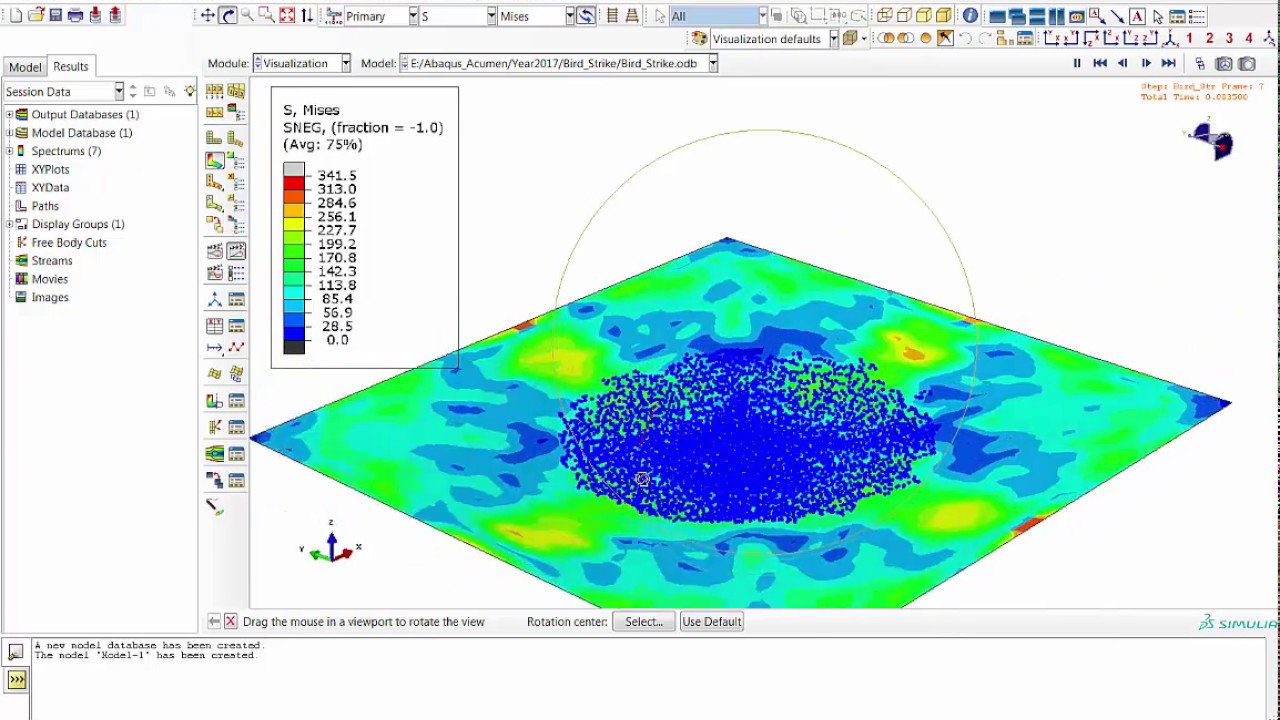 Учебное пособие по моделированию SPH в Abaqus/CAE: пример — столкновение с птицами — пошаговый метод