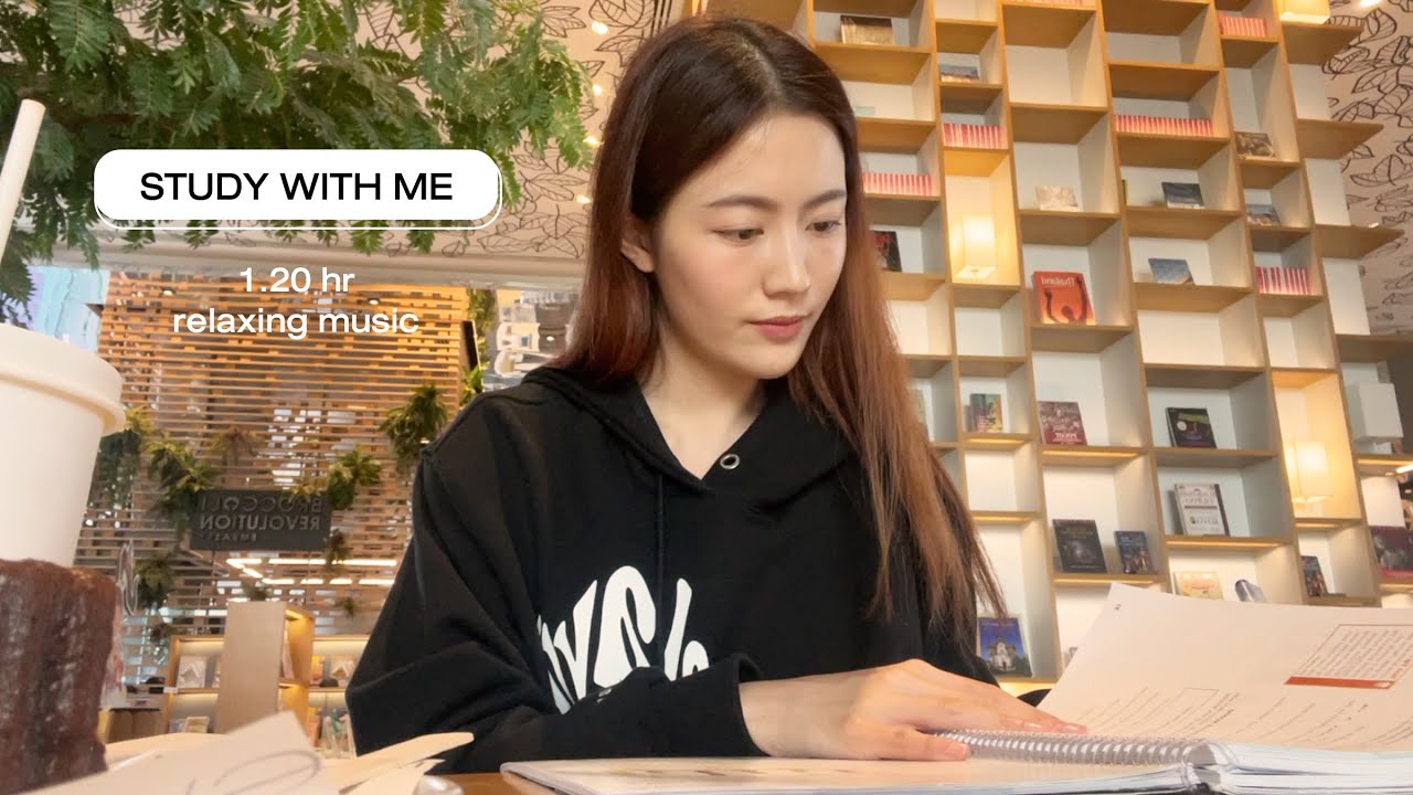 STUDY WITH ME (1.20 hr, relaxing music + fireplace🍁) | laohaiFrung