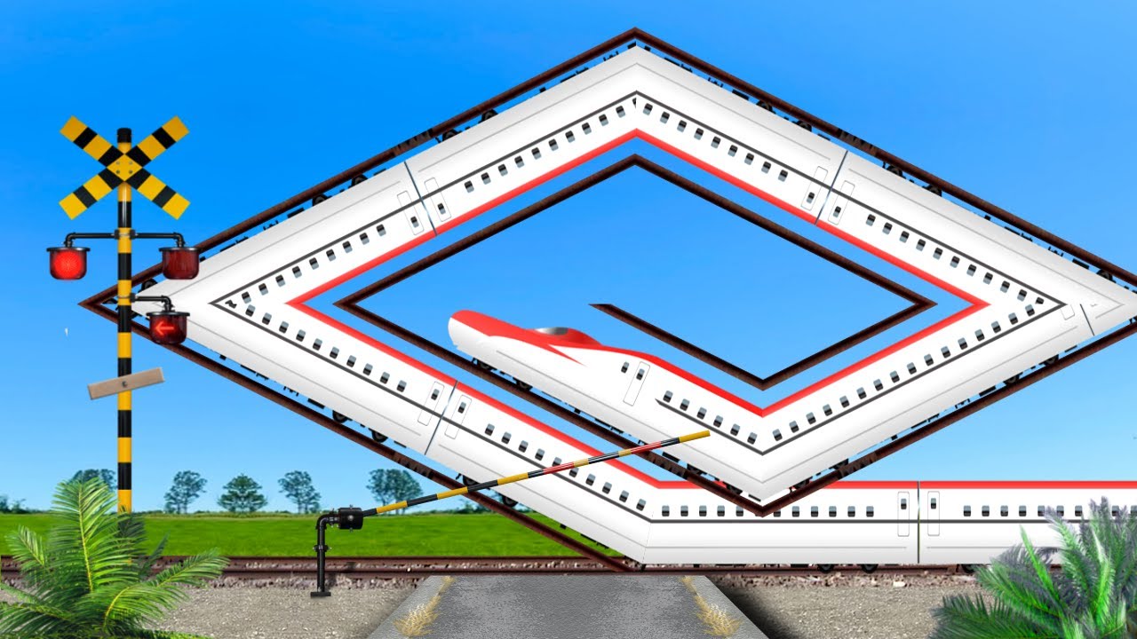 【踏切】めちゃくちゃな工事してみた | 交通 | 踏切アニメ / Train & Railroad Crossing - Under Construction -