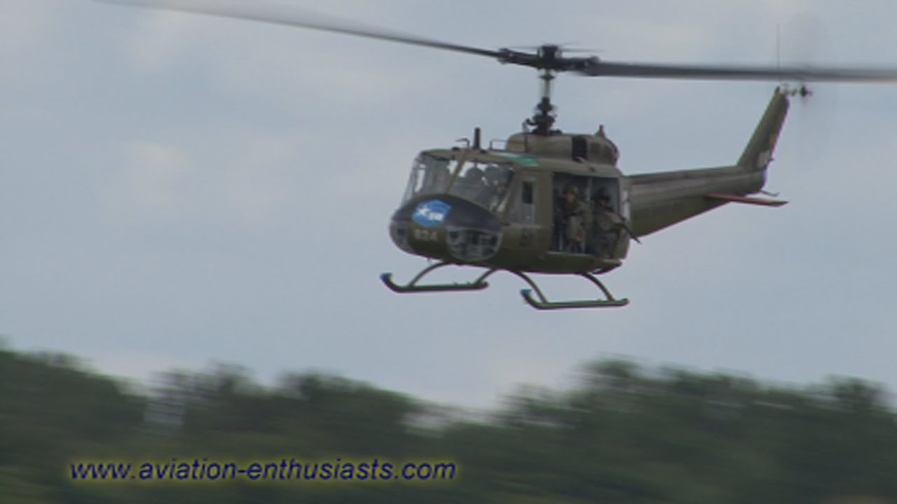 2013 Thunder Over Michigan Air Show UH-1 Vietnam reenactment flight (Sunday)