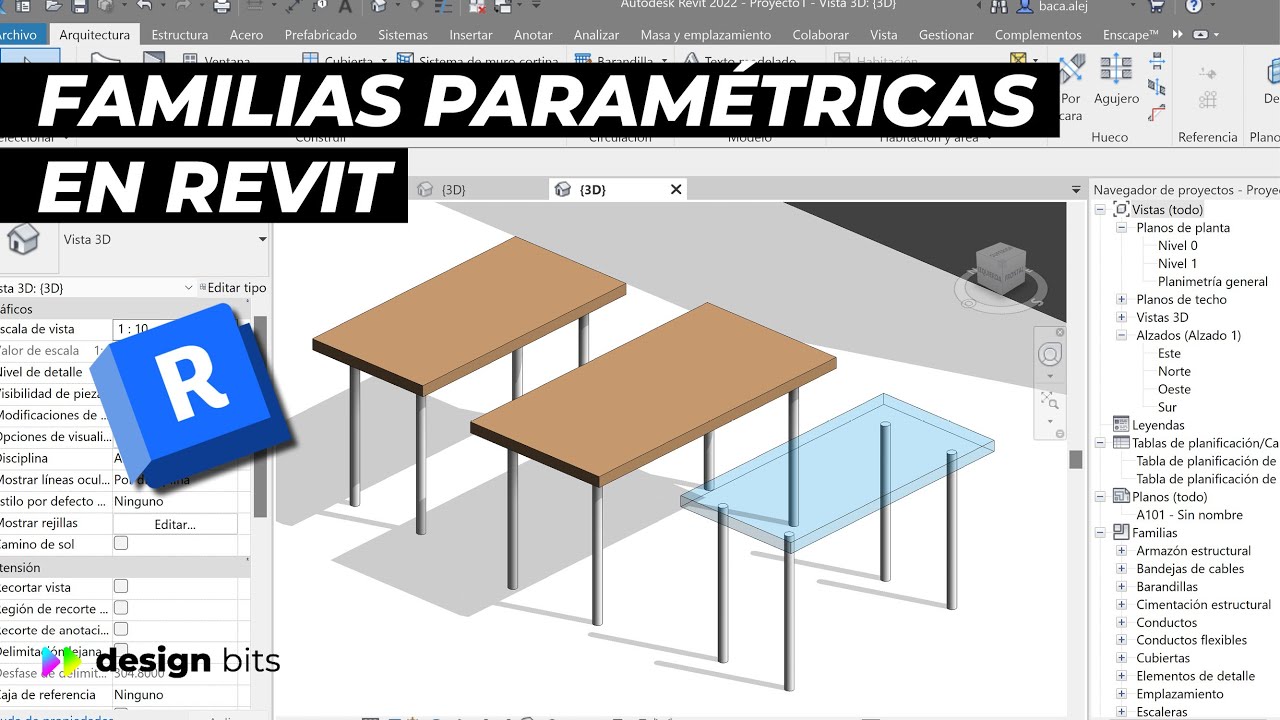 FAMILIAS PARAMÉTRICAS EN REVIT: Mesa paramétrica. Cómo crear una familia paramétrica desde cero.
