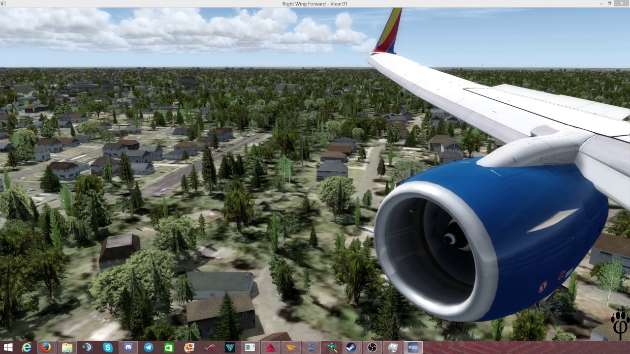 [P3D] Wing view landing at Chicago-Midway Airport (KMDW) in a Boeing 737-700