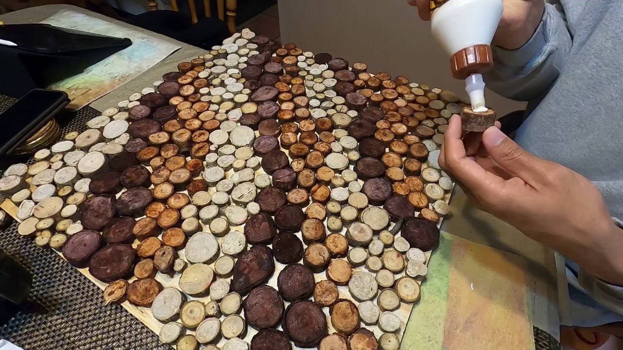 Chill Music/Relaxing Music...Satisfying Wood Slice Wall Art- Dark Burgundy,Light Brown,Natural