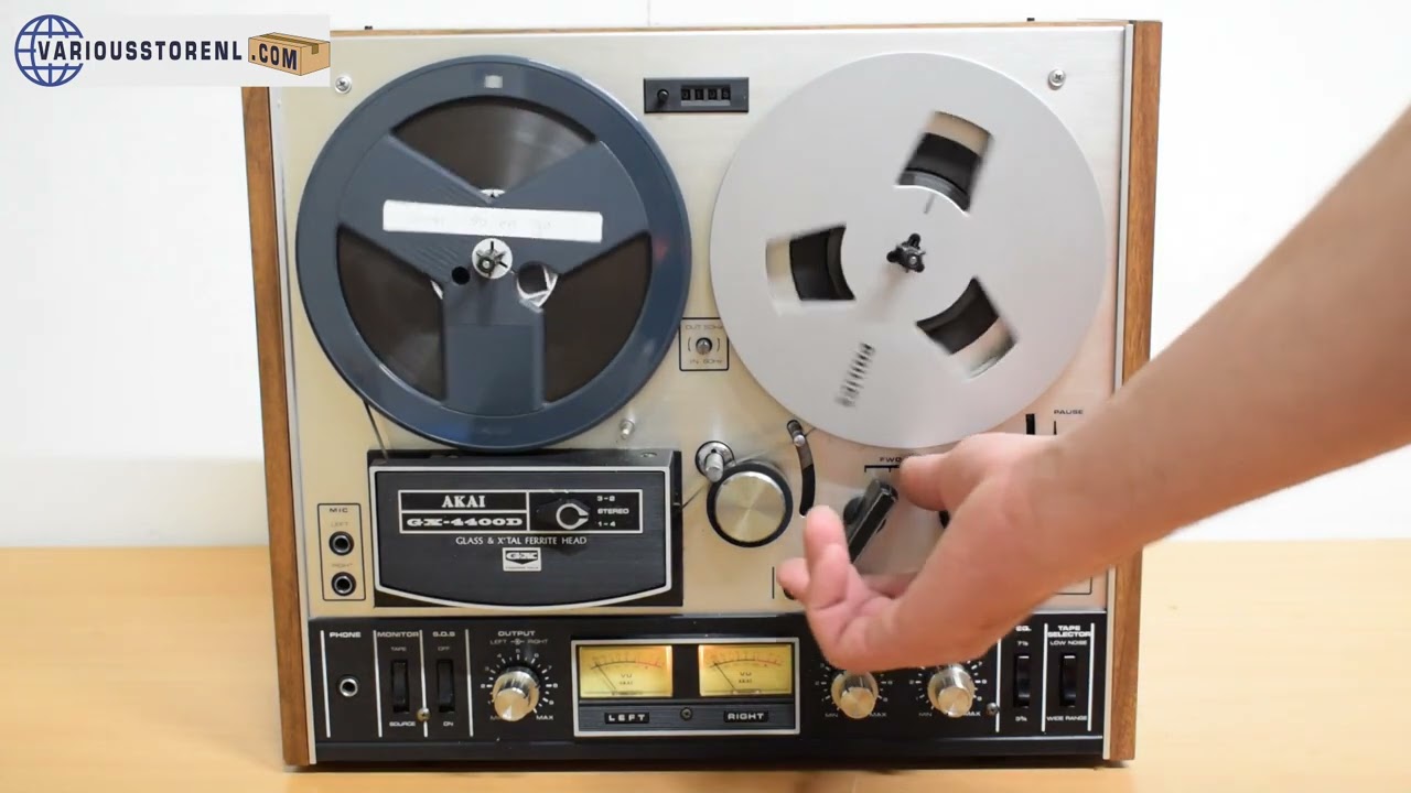Akai GX 4400D 4Track Stereo Tape Recorder Demonstration Video - For sale at www.variousstorenl.com