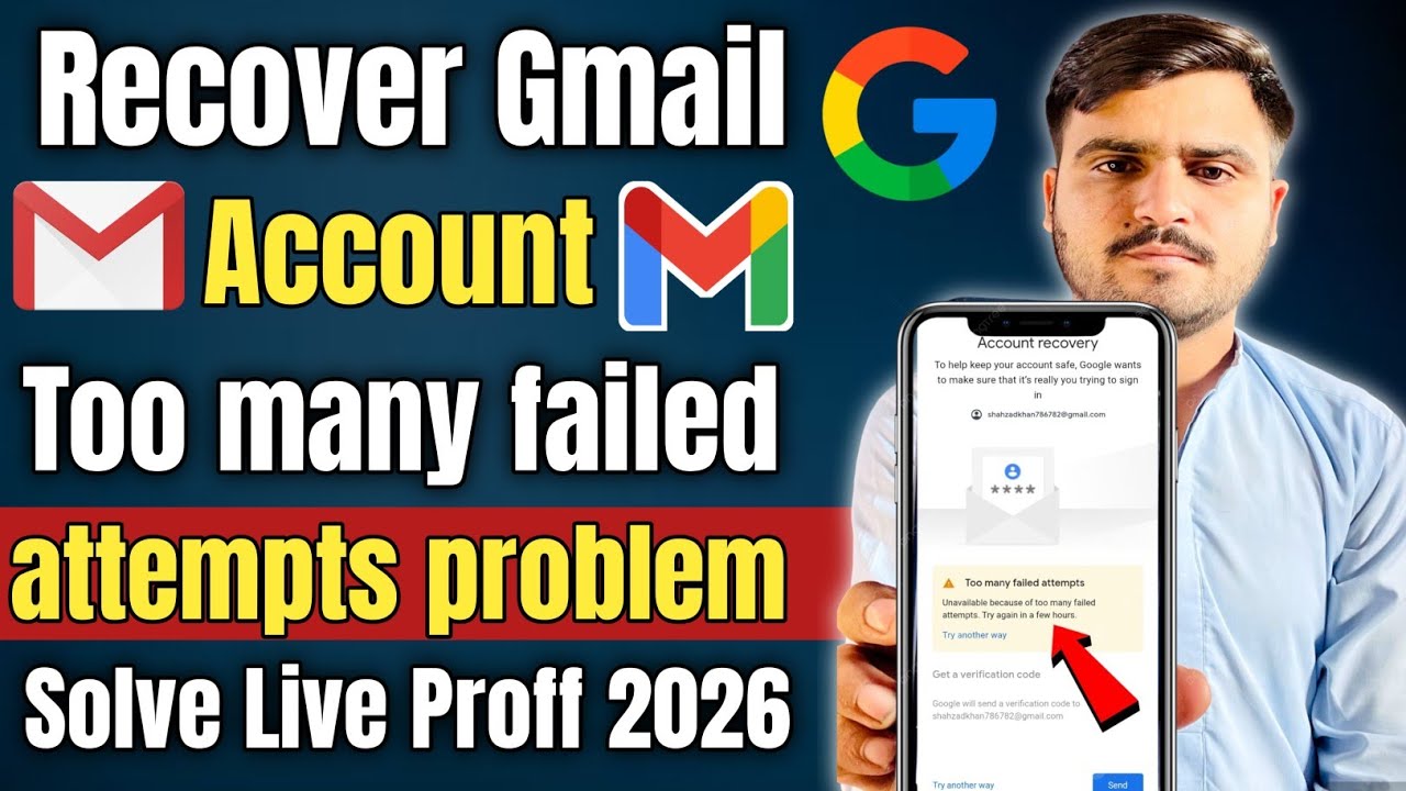Too many failed attempts Gmail Account Recovery 2026 || 2step verification gmail forgot password 