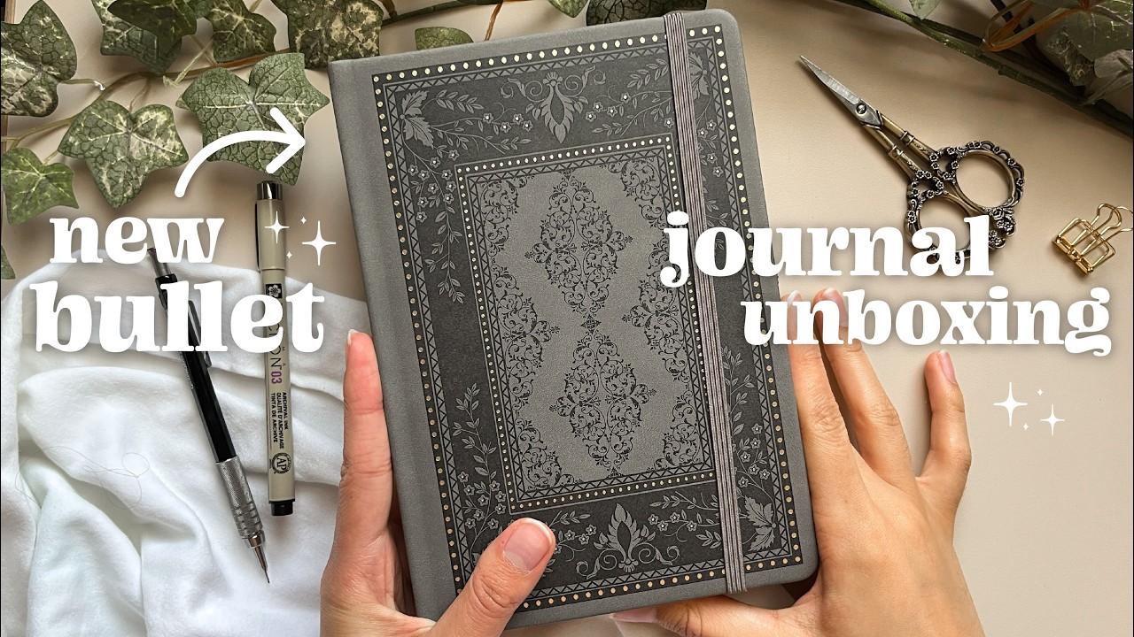 making a bujo spread with ONLY ONE black pen !! ★ (unboxing a NEW journal & GIVEAWAY ft. Tiefossi)
