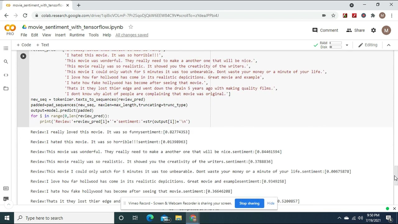 Part 2 Improved Sentiment Analysis Neural Network using Tensorflow and Python with explanations