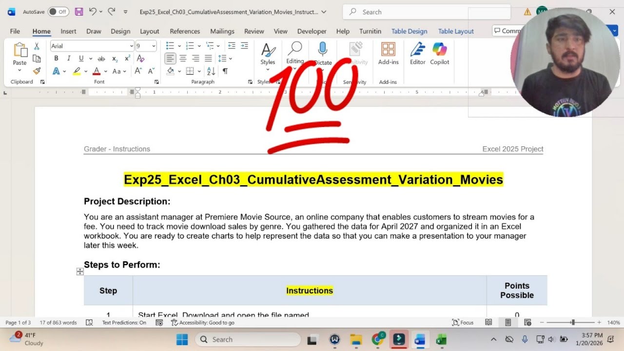 Exp25_Excel_Ch03_CumulativeAssessment_Variation_Movies | Excel Chapter 3 #exp25_excel_ch03