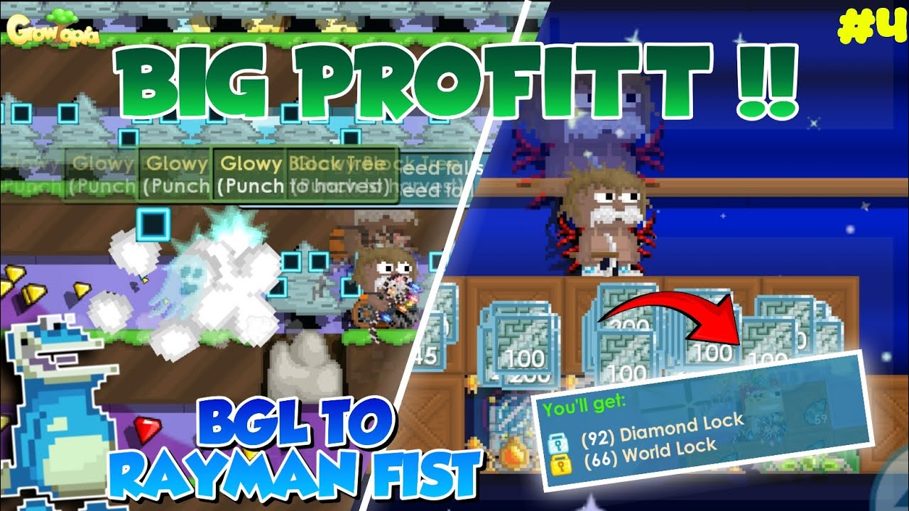 BIG PROFIT !! 50DL TO 142 DL ❗ | BGL TO RAYMAN FIST #4 | Growtopia