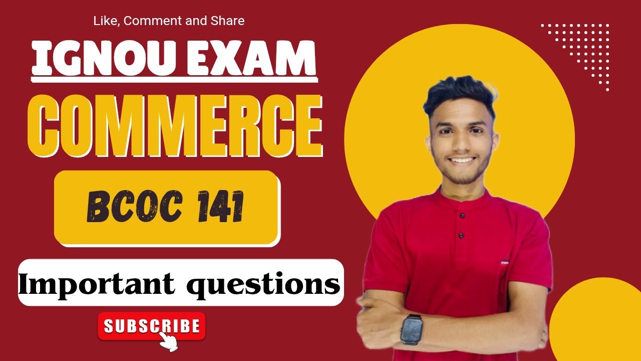 BCOE 141 PRINCIPLES OF MARKETING | COMMERCE | Important questions | BCOM | IGNOU WALAY AAYUSH sir