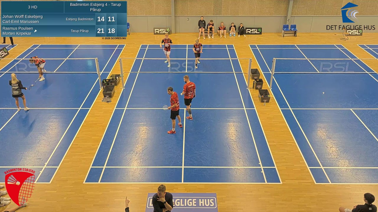Badminton Esbjerg 4 - Tarup Pårup: Bane 3 (Danmarksserien - 2025/2026)