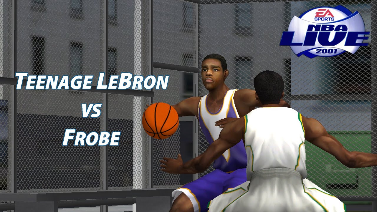 LeBron James in NBA Live 2001 PC! - 1-on-1 with Kobe Bryant