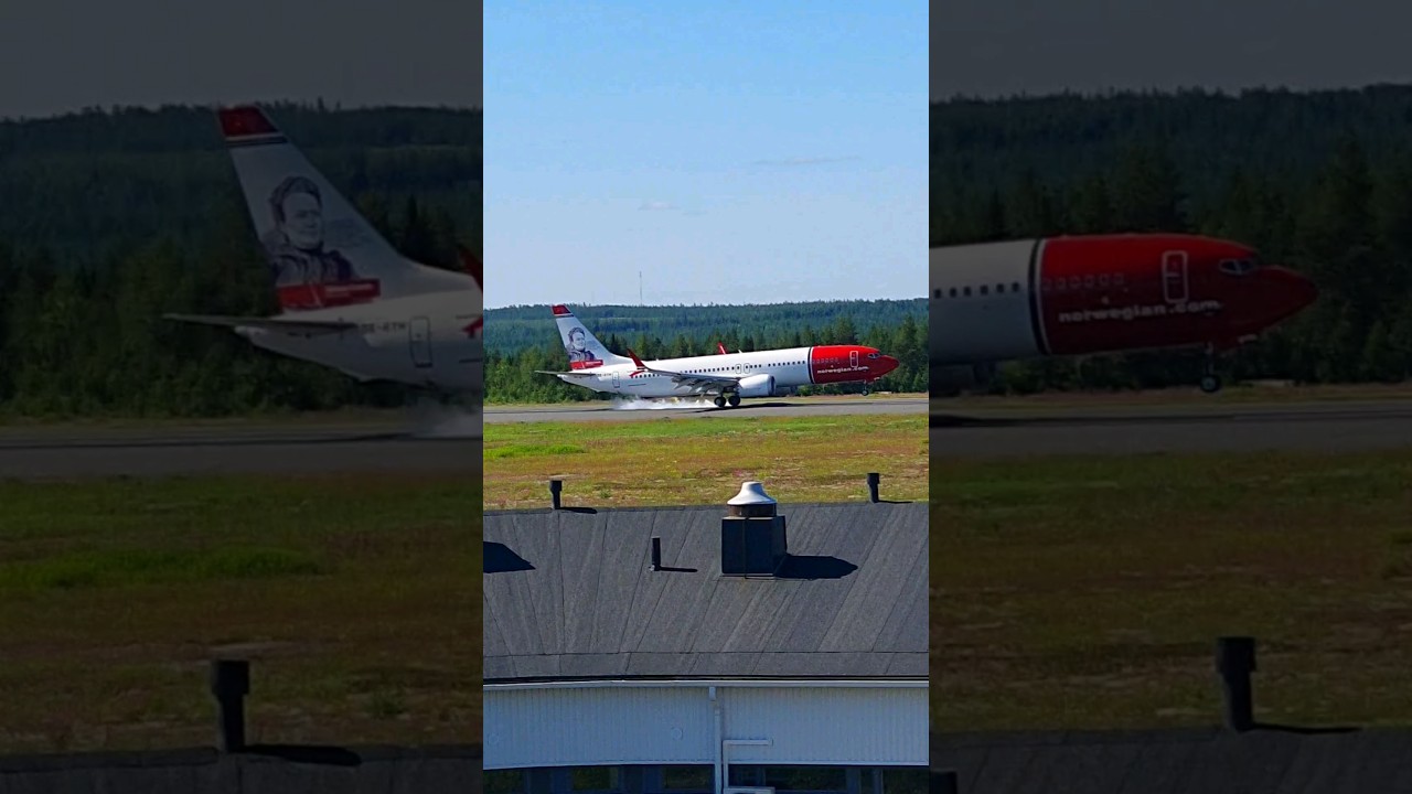 Minna Canth livery Norwegian Boeing 737 MAX 8 landing at EFRO