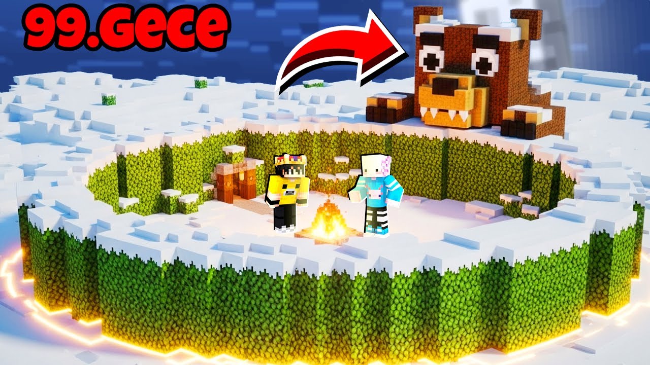 Minecraft'ta YASAKLI ORMANDA 99 GECE KAR BİYOMUNDA HAYATTA KALDIK!