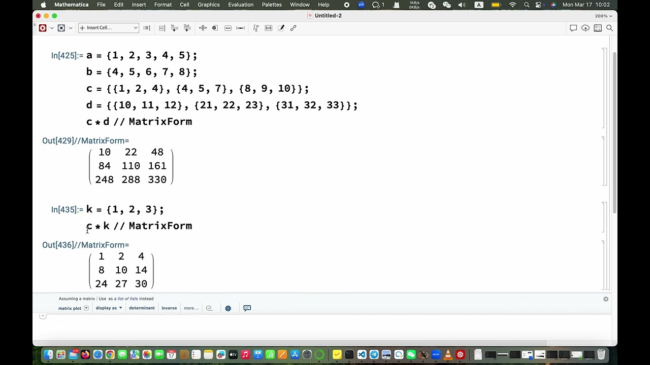 Wolfram Mathematica 4-dars. List, vektor va matritsalar