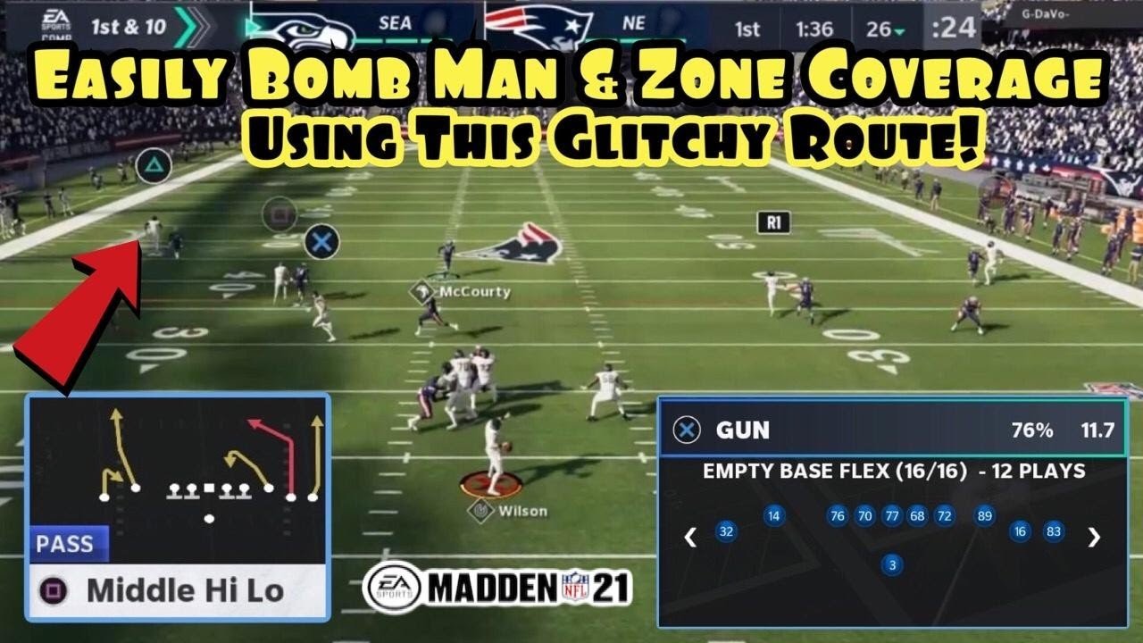 Use This Glitchy Route To Bomb ANY Man Coverage Shell and EVERY Zone Coverage In Madden 21!