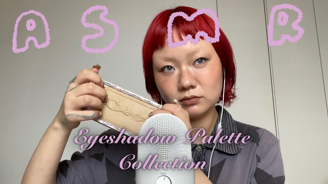 ASMR | 1 HOUR ɞ ˚⊹♡ my eyeshadow palette collection show & tell ɞ ˚⊹♡ tapping, whispering, swatching