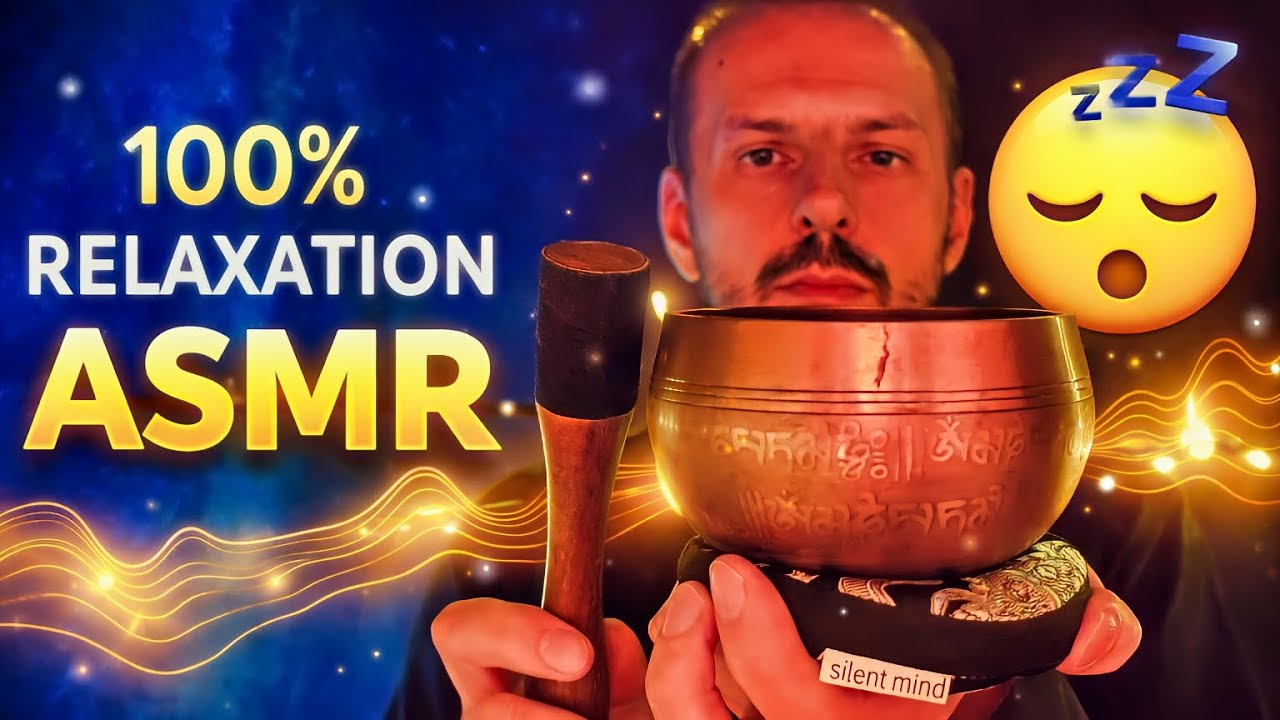 Tibetan Singing Bowl Vibrations + Whispers | 100% Relaxation ASMR