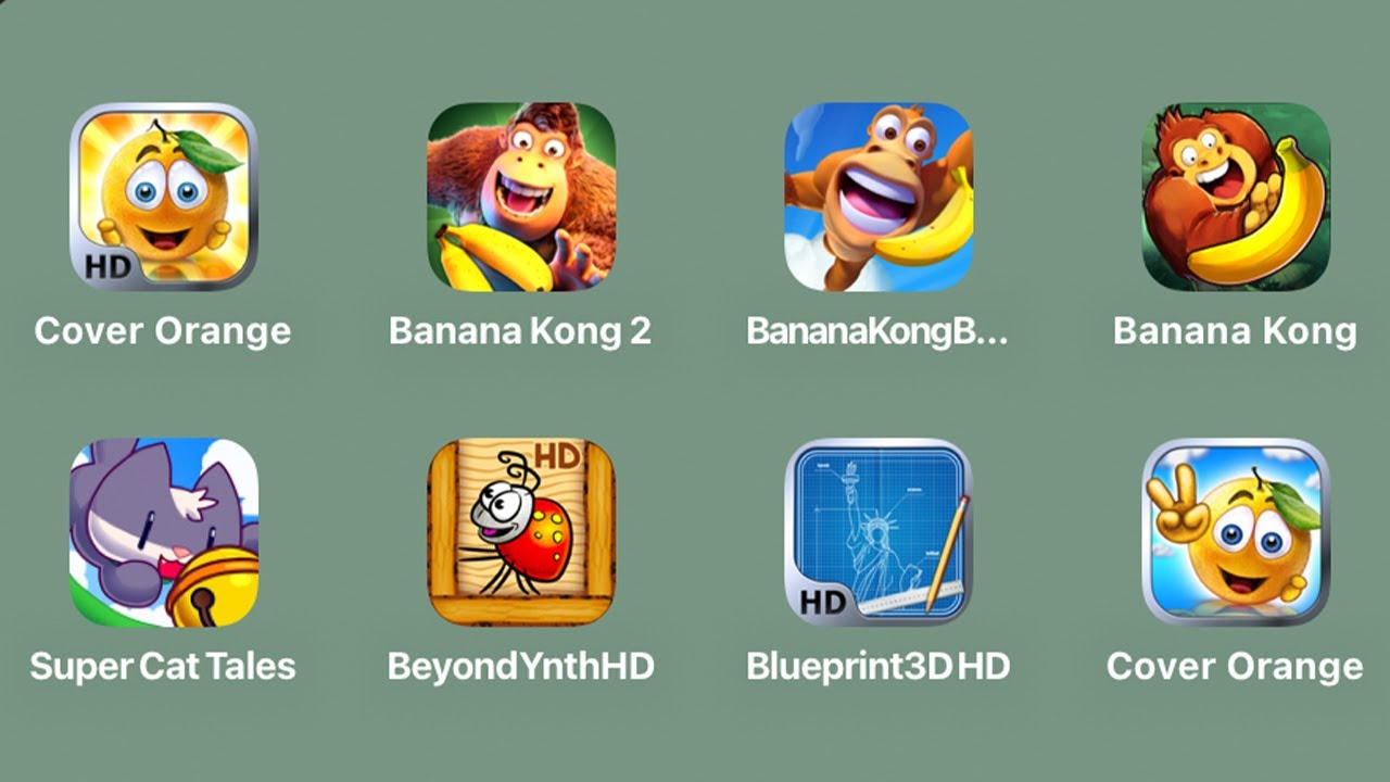 Обложка Orange HD,Banana Kong 2,Banana Kong Blast,Super Cat Tales,Beyond Ynth HD,Blue Print 3D HD