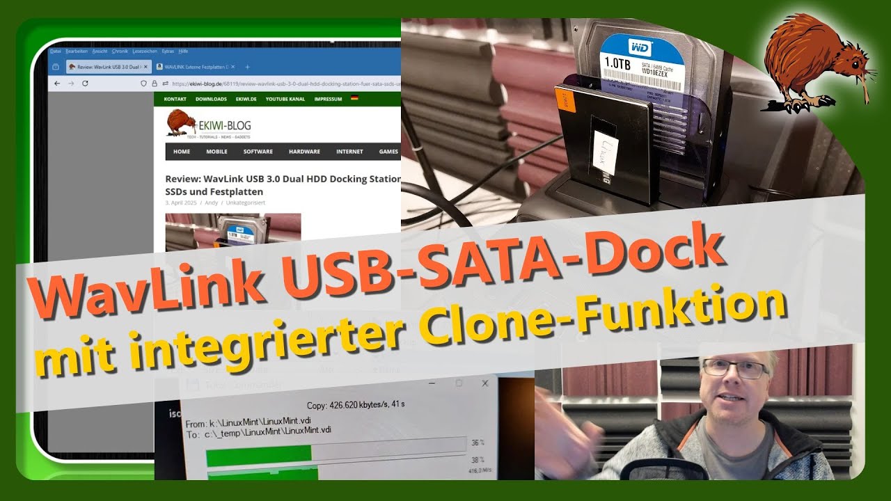 Review: WavLink USB 3.0 Dual HDD Docking Station für Sata-SSDs und Festplatten 🔧